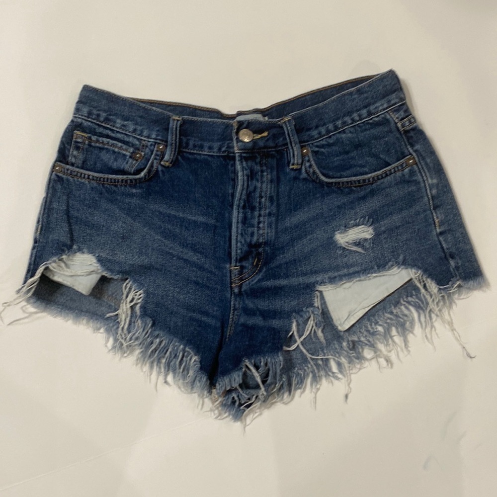 We The Free Medium Wash Distressed Jean Shorts Size 27